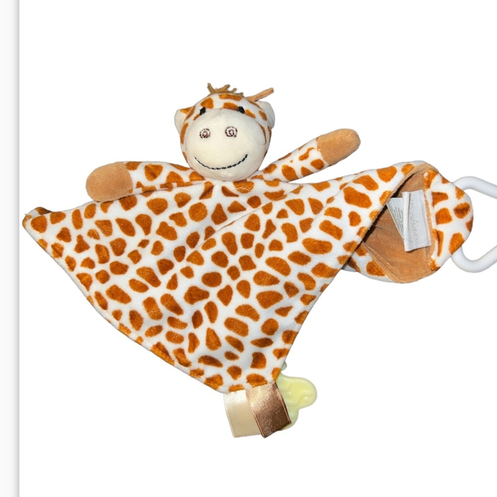 Lovey Stephan  Baby Giraffe Tags and Teethers Baby Security Blanket